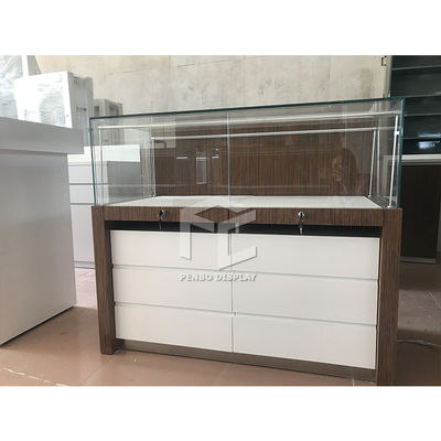 500*500mm Glass Jewelry Pedestal T5 LED Lockable Jewelry Vitrine Display