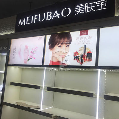 T4 LED Lighting Cosmetic Store Display Cabinet 5mm Thick MDF