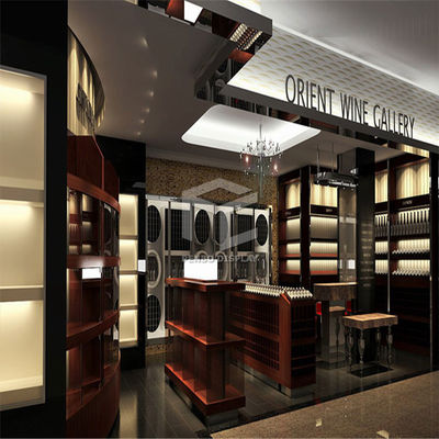 T5 LED Wine Display Cabinet For Shop 5mm Thick MDF Acceptable