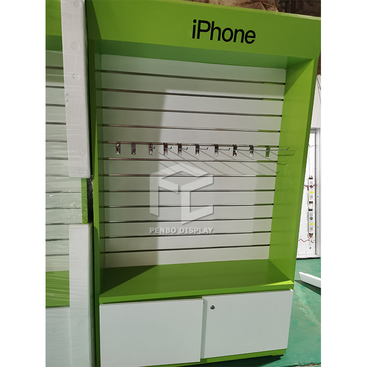 Slatwall Mobile Phone Display Showcase Store Furniture 8mm Thick Metal