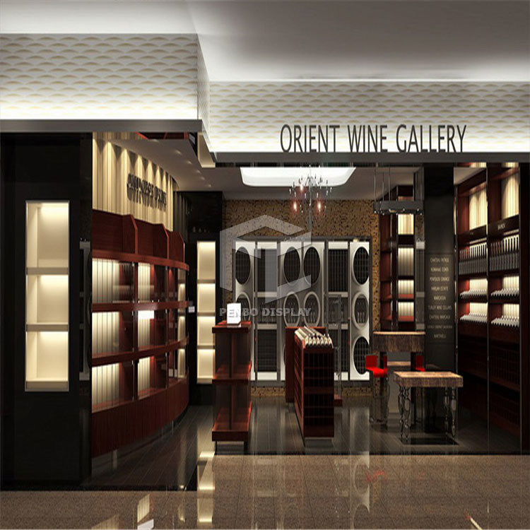 T5 LED Wine Display Cabinet For Shop 5mm Thick MDF Acceptable