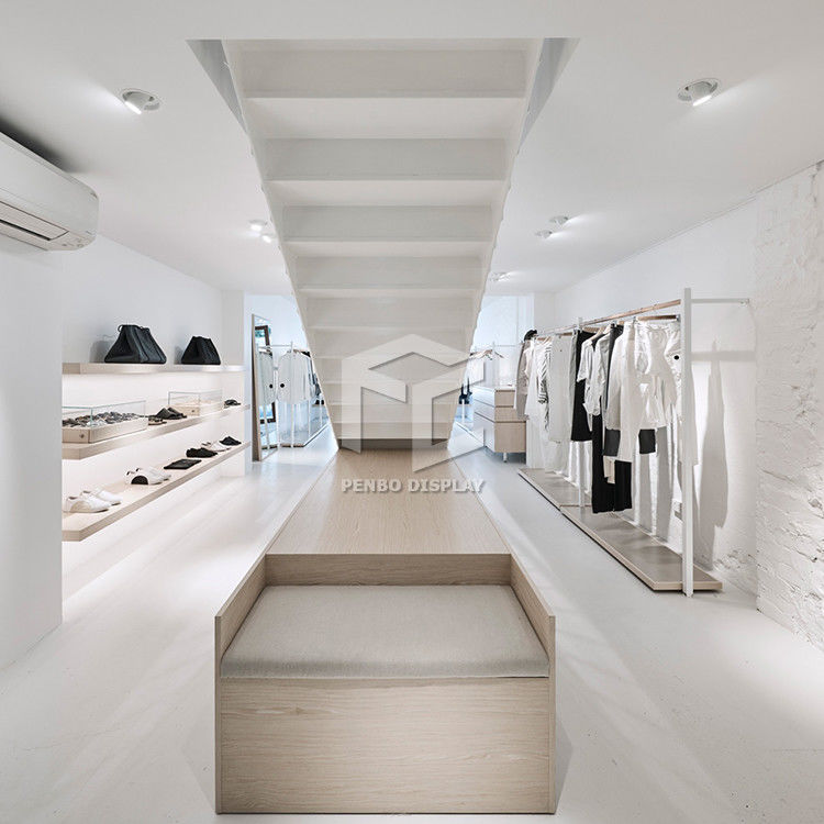 OEM Clothing Shop Display Furniture 16mm MDF Modern Style